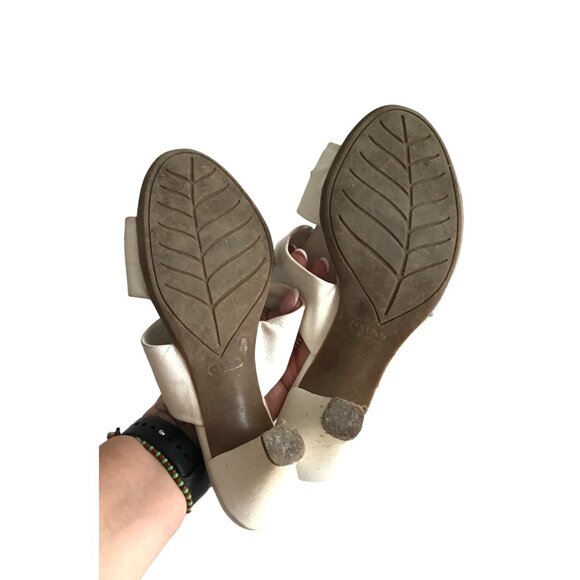 NURCARE- WOMENS WHITE SLIP-ON HEEL SANDALS SIZE 7 - Picture 8 of 8